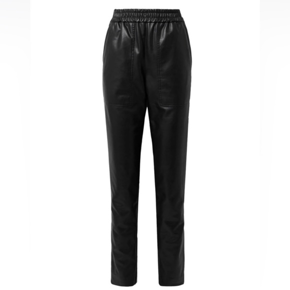 Tibi Black Vegan Leather Pants Size Medium - Picture 4 of 5